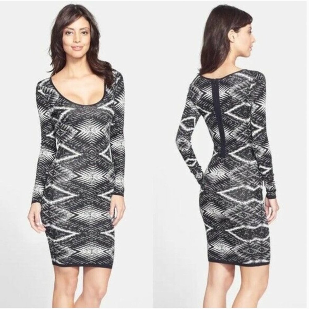 Plenty by TRACY REESE Felicity Jacquard Knit Dress in Ivory/Black XS